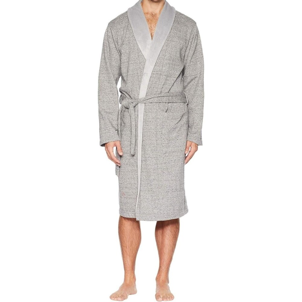 UGG AUSTRALIA Robe Mens XL XXL Grey Fleece Lined Belted ROBINSON $148
